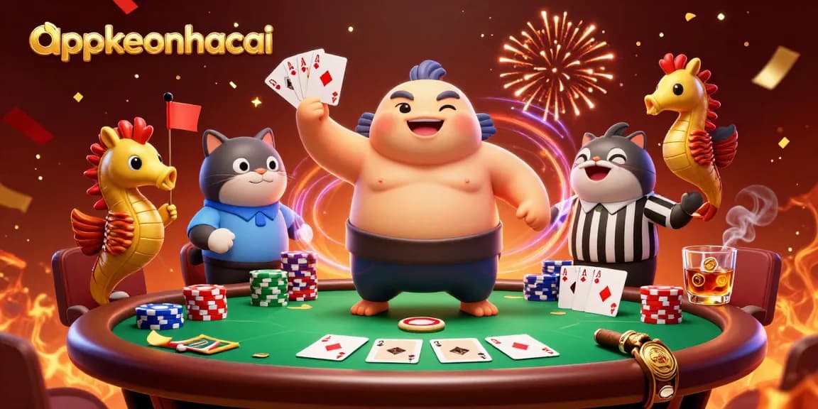 Engage in dynamic sports betting with appkeonhacai’s lively poker scene featuring colorful characters.