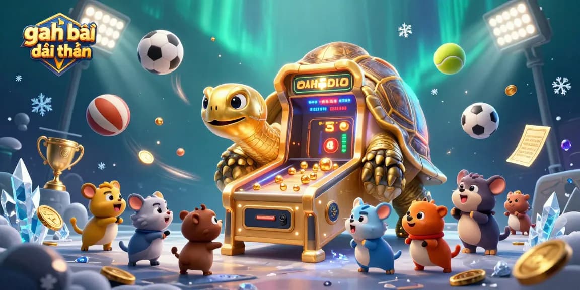 Experience excitement with game đánh bài đổi thưởng featuring a vibrant scene of casino elements and golden treasures.
