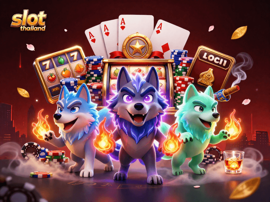Menangkan slot thailand dengan gambar karakter serigala dan simbol jackpot yang memikat.