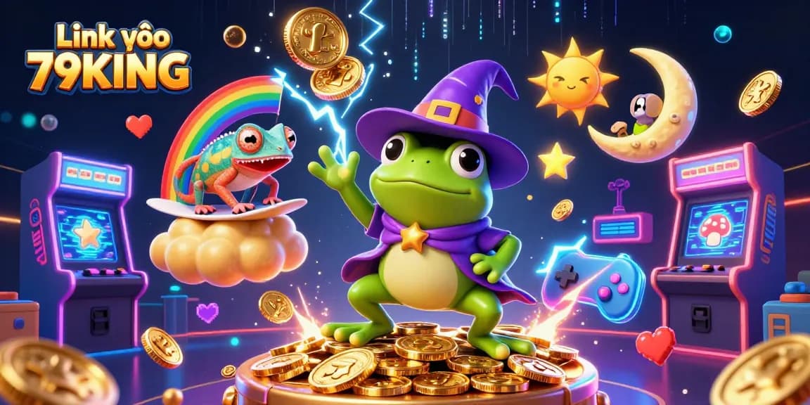 Engage in thrilling gaming action with Link vào 79KING, featuring vibrant characters and casino elements.
