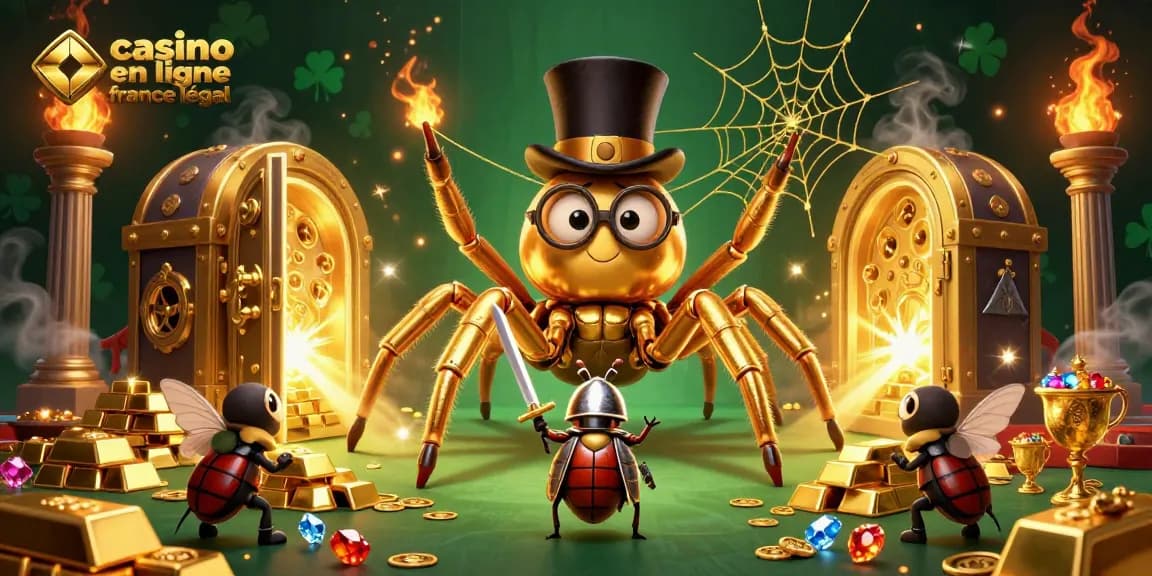 Plongez dans l'univers du casino en ligne légal en France avec une illustration riche et dynamique.