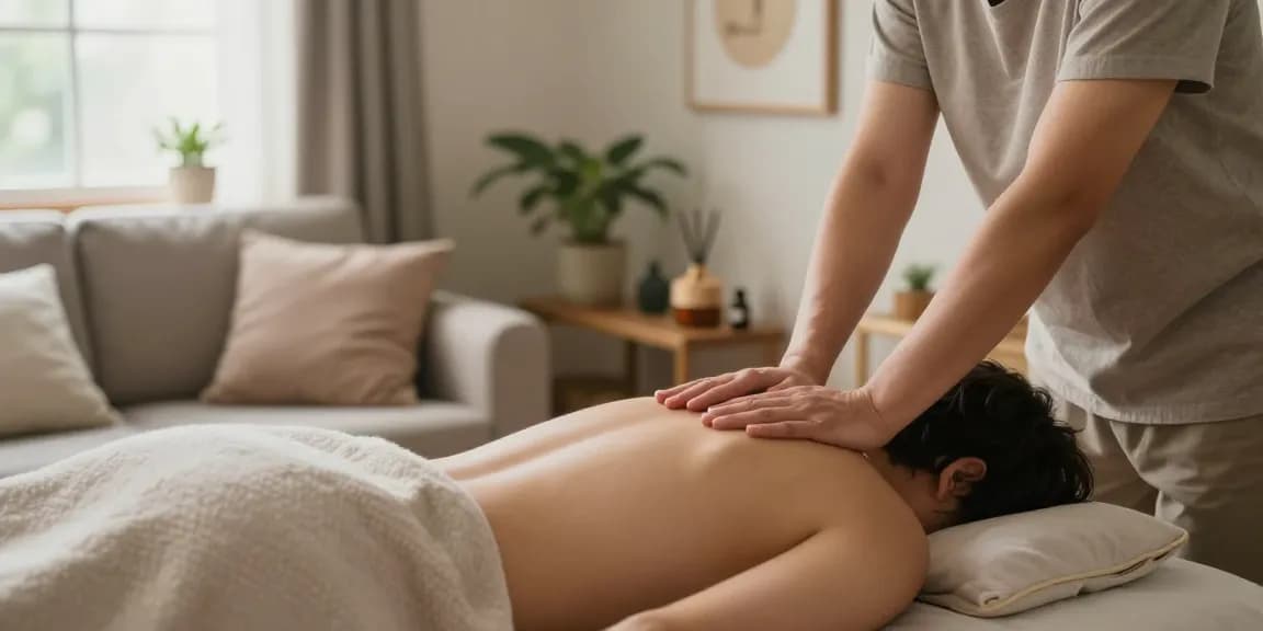 Experience premium 성동구출장안마 services in a tranquil home setting, highlighting relaxation and professional massage therapy.