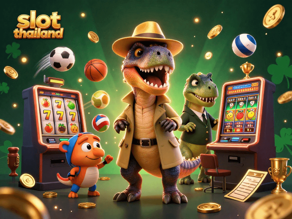 Watch the velociraptor card counter blending in at the slot thailand table amid vibrant jackpot chaos.