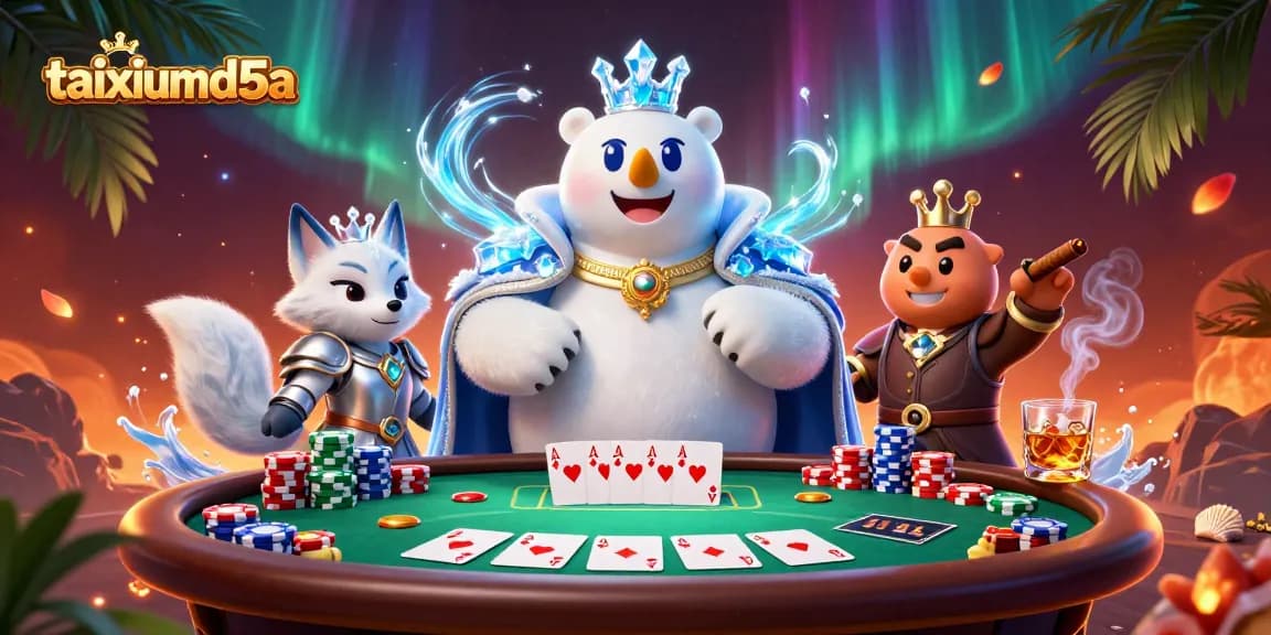 Win big at taixiumd5a with vibrant, engaging 3D casino illustration showcasing card games.