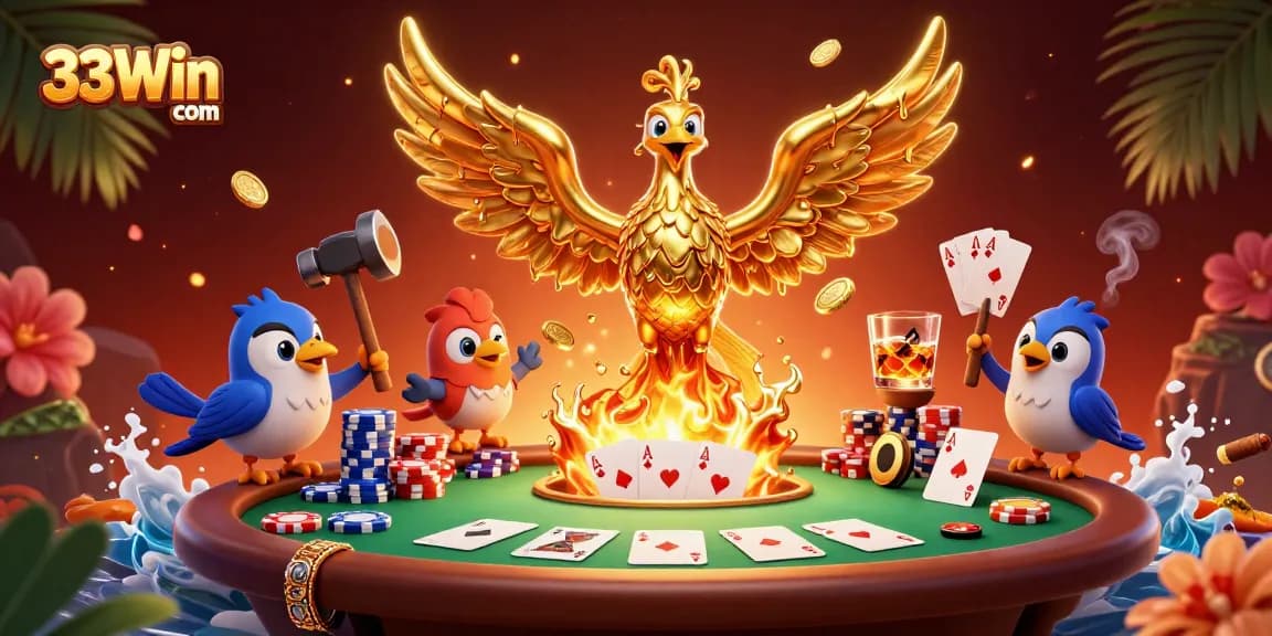 Experience thrilling gameplay with 33Win com's vibrant casino scene featuring dynamic poker elements.
