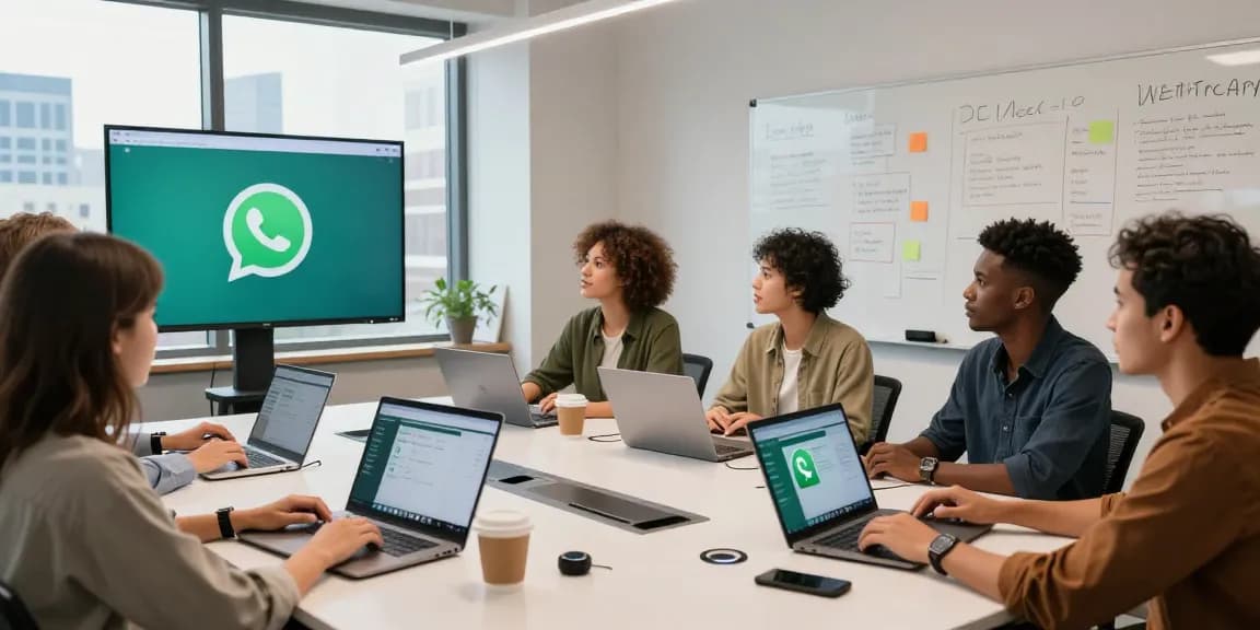 Using the WhatsApp網頁版 in a collaborative workspace with a diverse team for effective communication and project management.