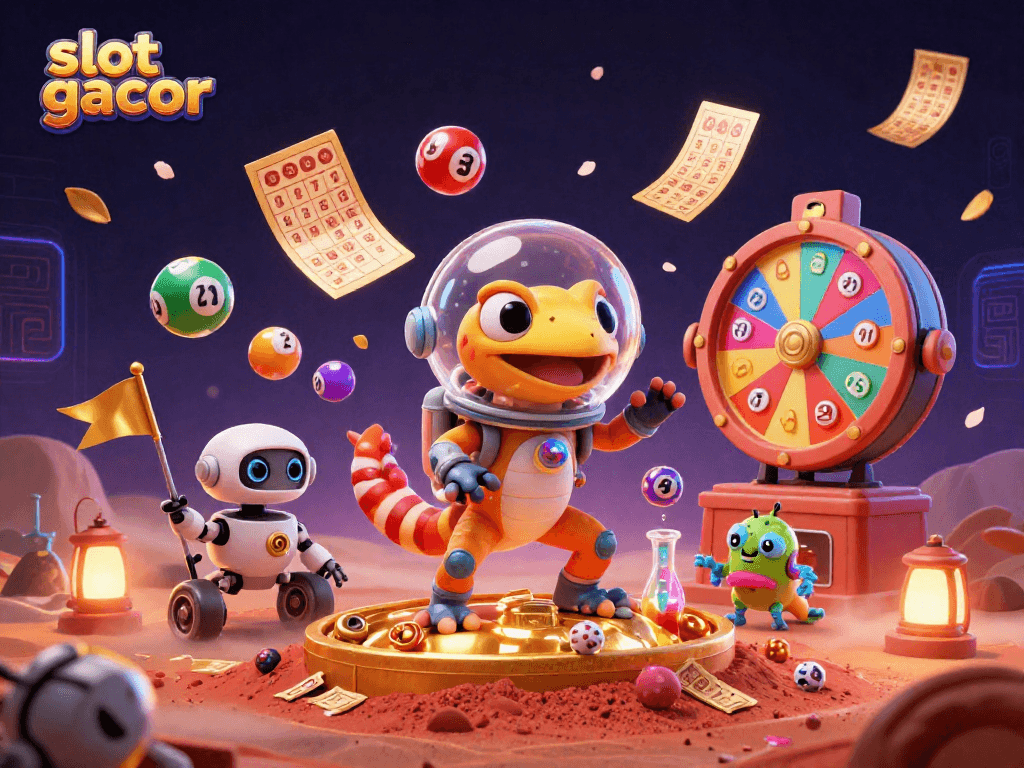 Experience the thrill of winning with slot gacor at an alien casino amidst dynamic game elements.