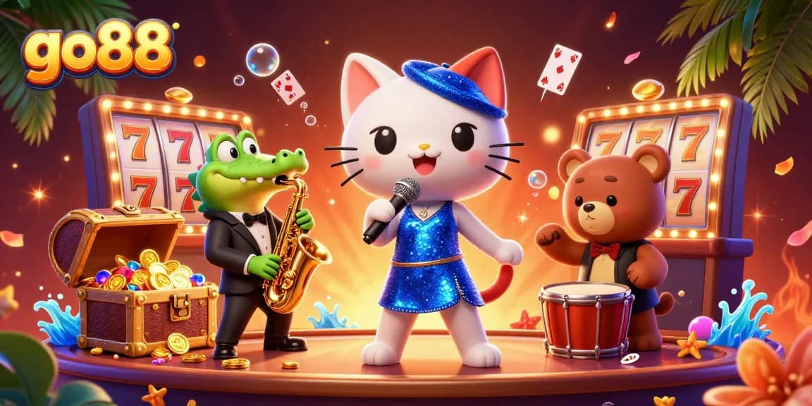 Experience the thrilling world of go88 as the jazzy cat and friends bring the casino to life!