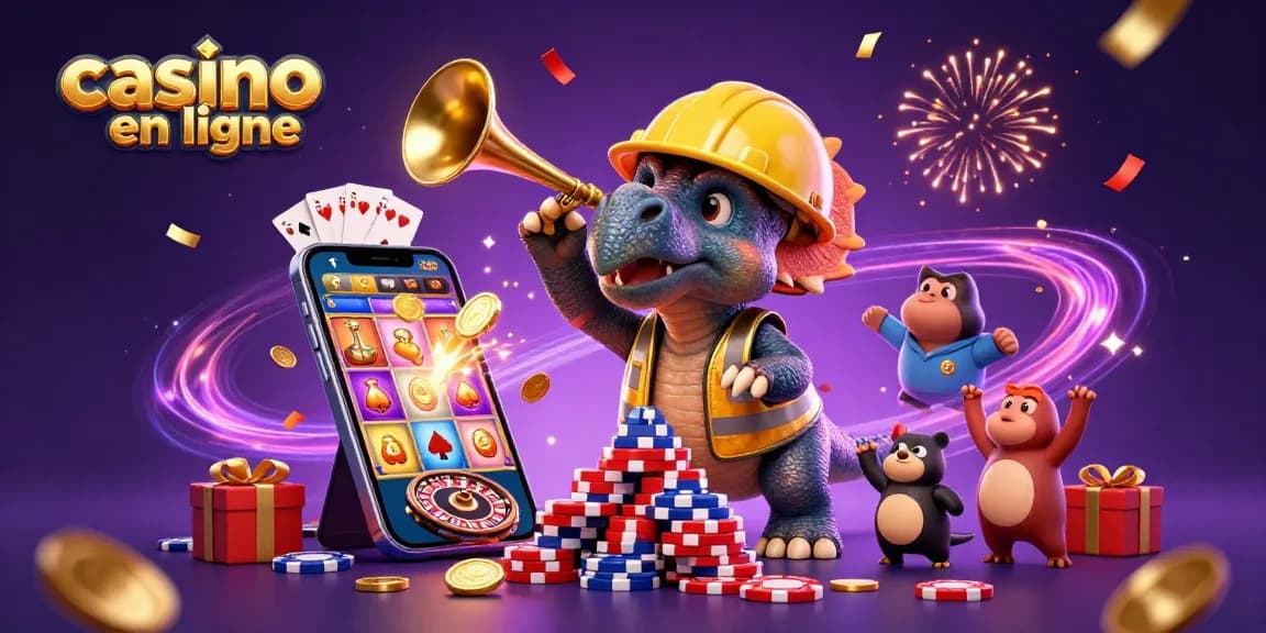 Faites l'expérience de l'excitation au casino en ligne avec des personnages 3D construisant une pyramide de jetons.