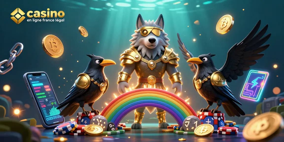 Participer au casino en ligne légal en France avec une illustration dynamique de personnages de la mythologie nordique.