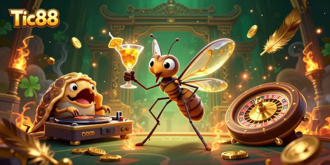 Tic88 brings luck to players with casino mascot, golden roulette, and dynamic game elements.