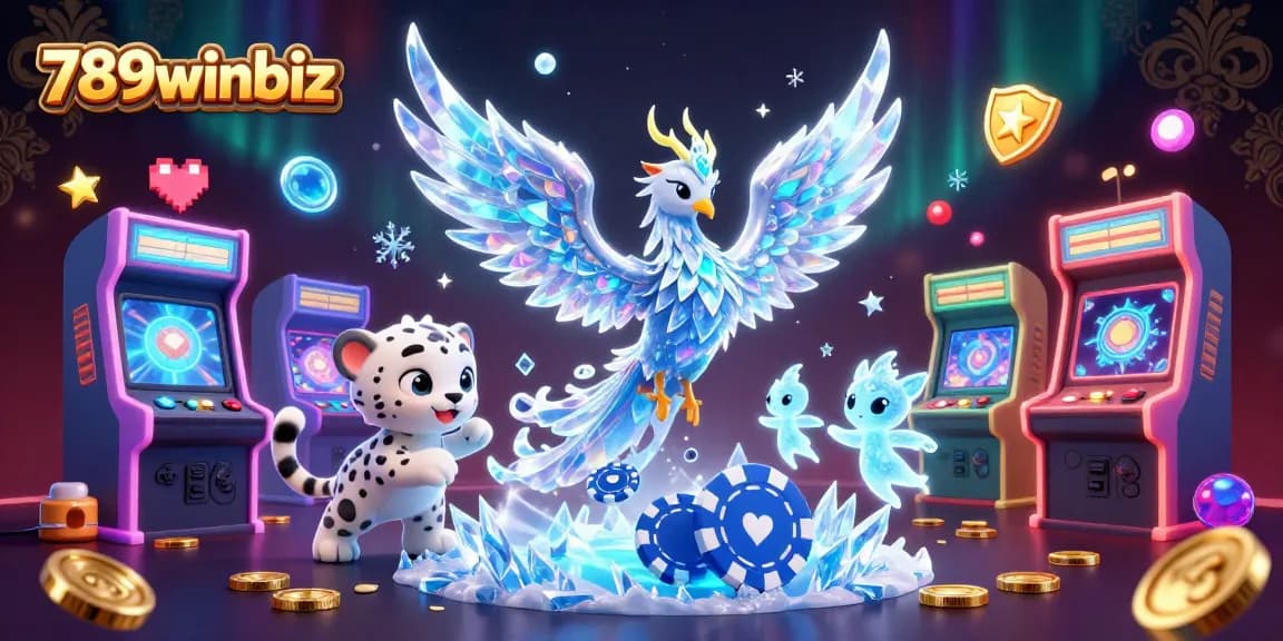 Experience the vibrant gaming atmosphere at 789winbiz amidst players engaging with ice-themed elements and dynamic casino displays.