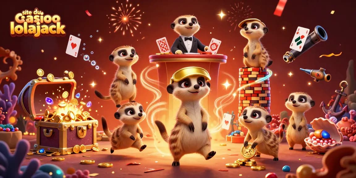 Join the excitement at site du casino lolajack with lively meerkats managing a vibrant casino scene.