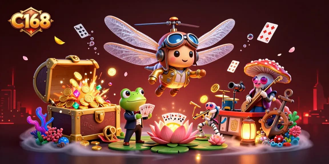 Experience thrilling gameplay at C168 casino with vibrant characters and rich gaming atmosphere.