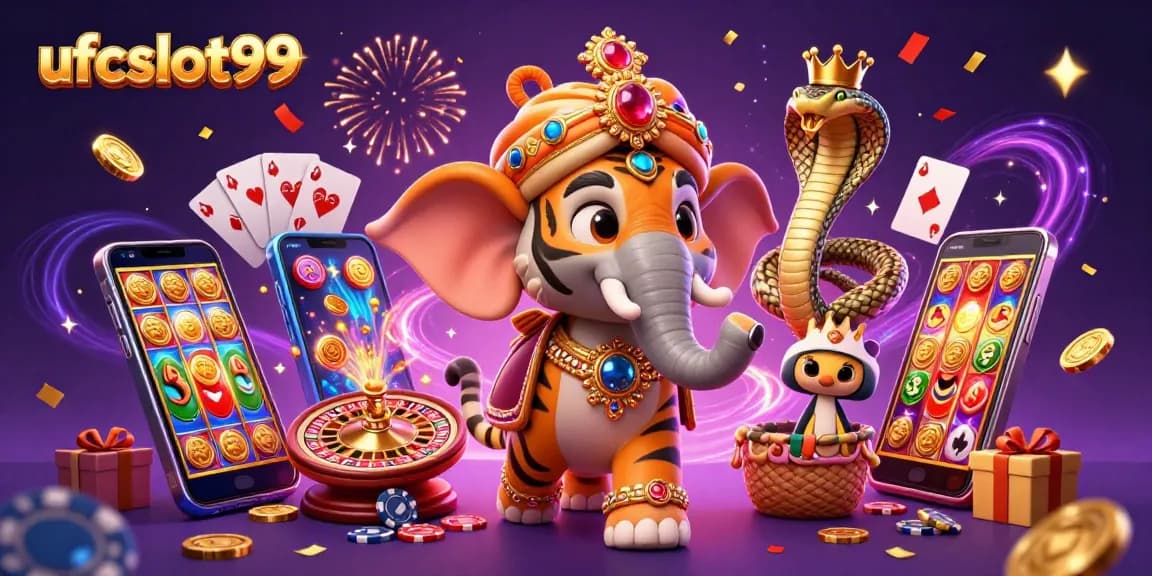 Spin and win with ufcslot99's exciting slot games depicted in a rich 3D illustration.
