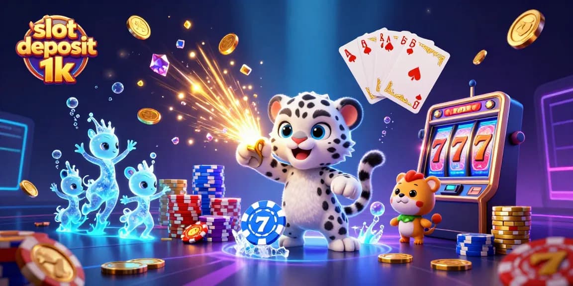 Engage with slot deposit 1k excitement through vibrant casino illustration bursting with energy.
