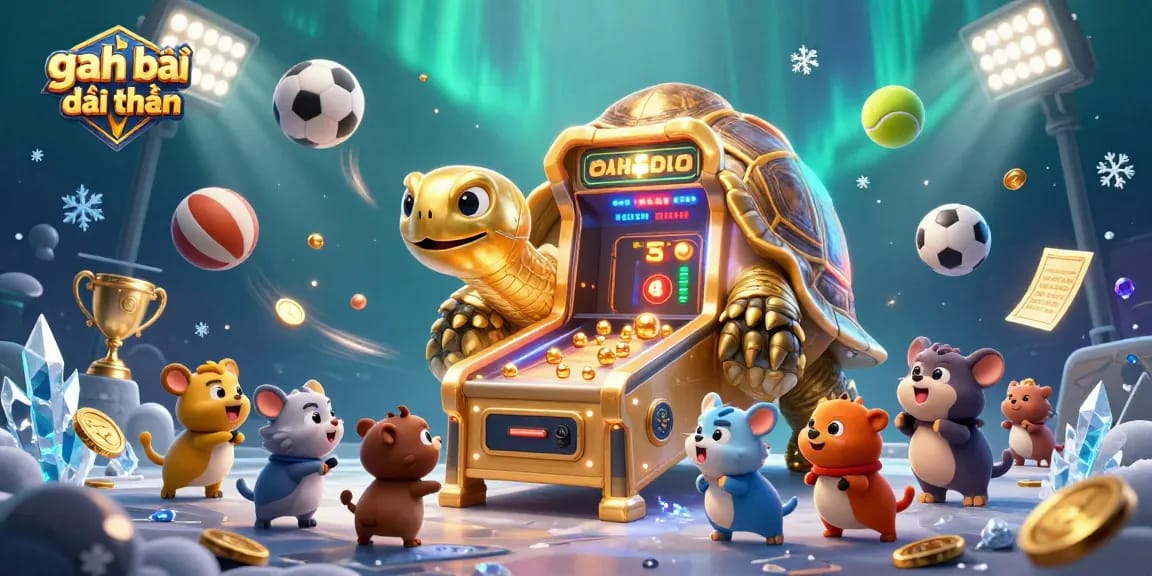 Experience excitement with game đánh bài đổi thưởng featuring a vibrant scene of casino elements and golden treasures.