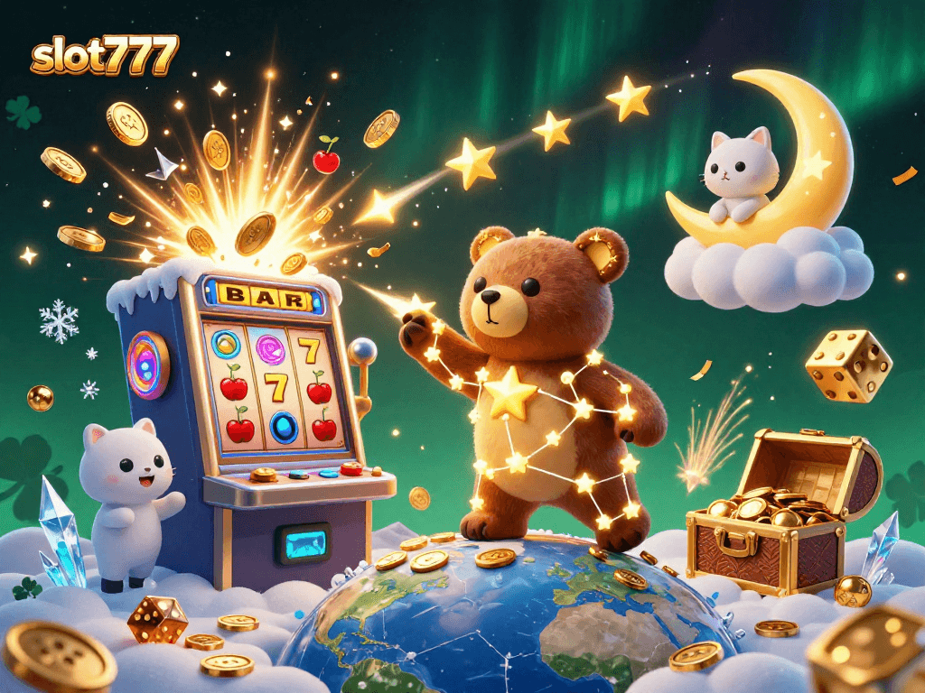 Spin to win at slot777 with an explosion of coins and vibrant casino elements in a dynamic scene.
