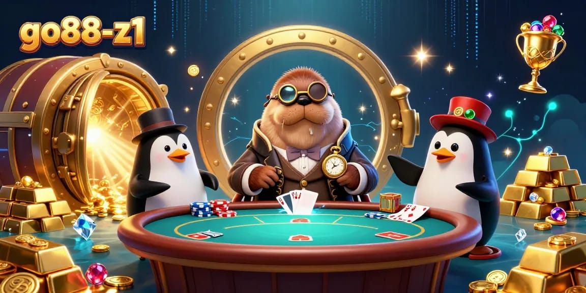 Join the go88-z1 action at an underwater poker table with colorful characters and dazzling treasures!