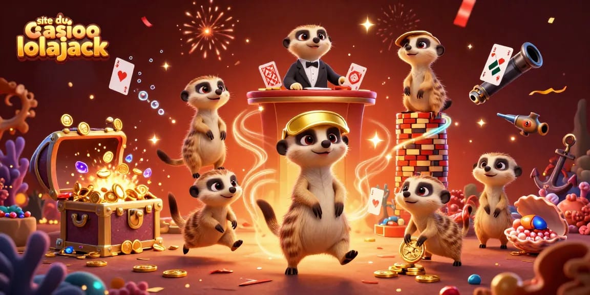 Join the excitement at site du casino lolajack with lively meerkats managing a vibrant casino scene.
