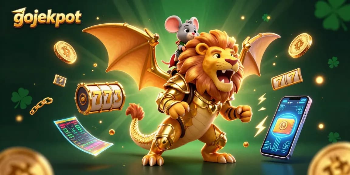 Spin with gojekpot to win big jackpots surrounded by vibrant gaming elements.