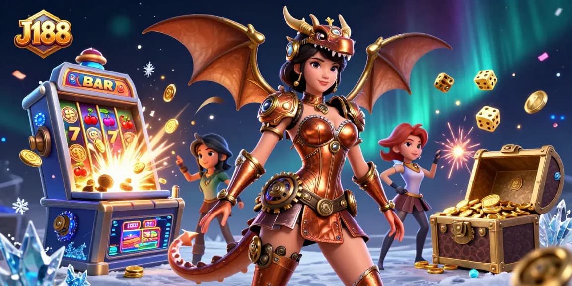 Experience thrilling gameplay with J188’s vibrant 3D casino scene, featuring dynamic character action and gaming elements.