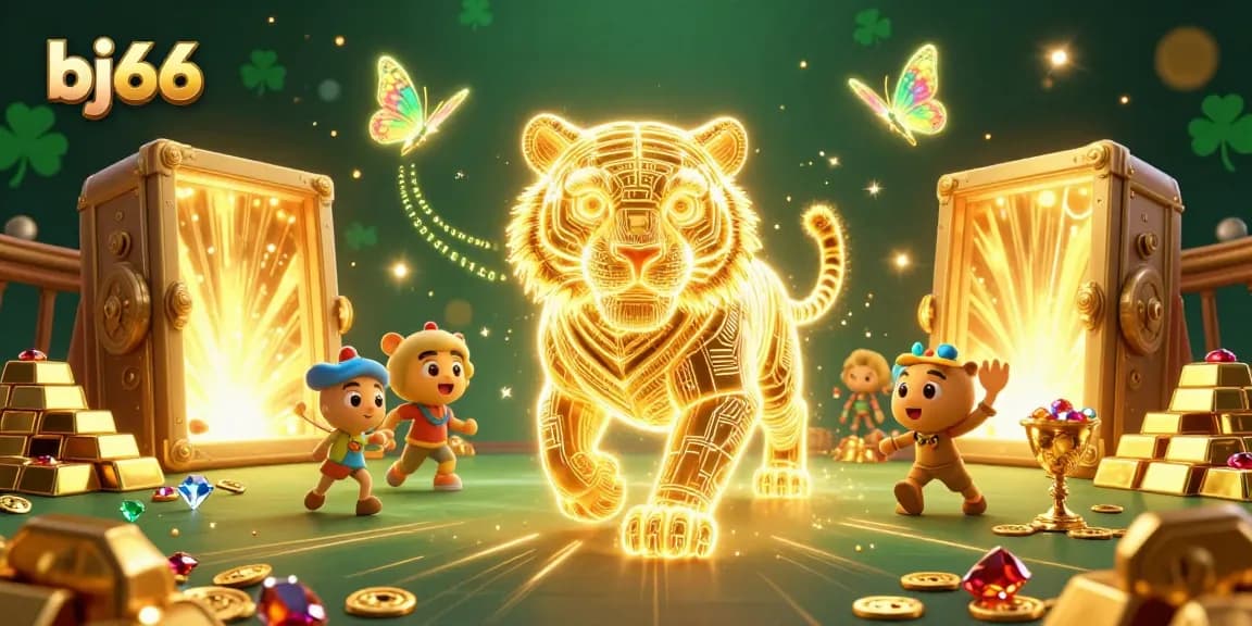 Watch the exciting bj66 cockfighting action unfold in a vibrant 3D casino scene bursting with color.