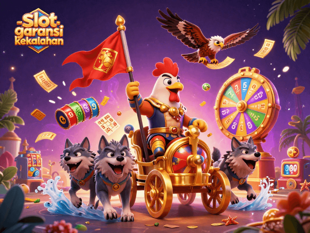 Engage with slot garansi kekalahan through a vibrant 3D scene showcasing exciting gaming elements and dynamic characters.