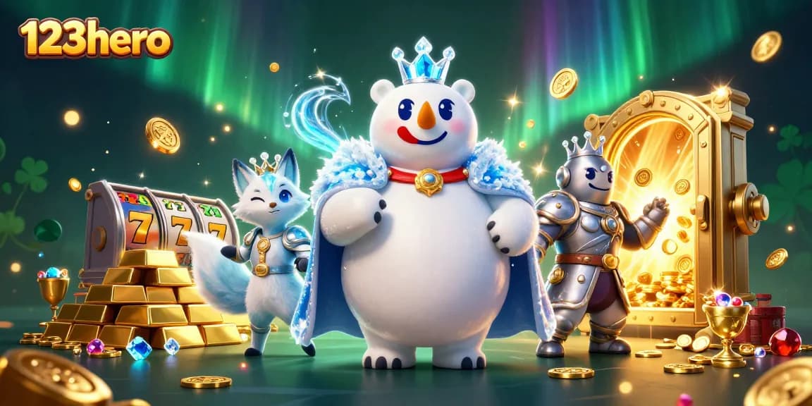 Experience thrilling gameplay with 123hero, featuring vibrant casino elements and an enchanting 3D scene.