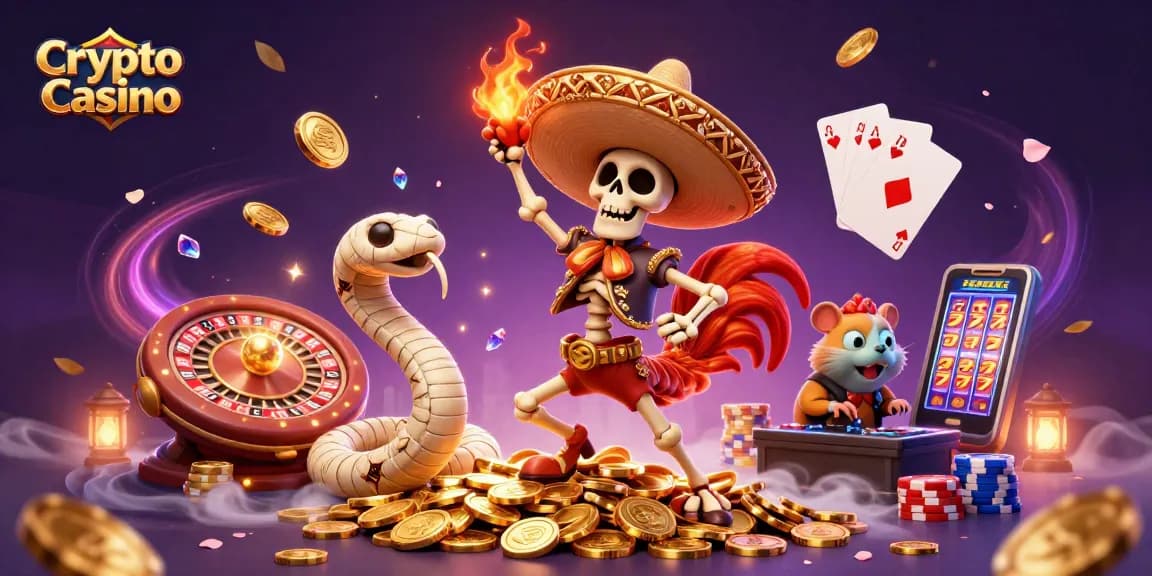 Engaging Crypto Casino scene featuring animated characters and dynamic gambling elements