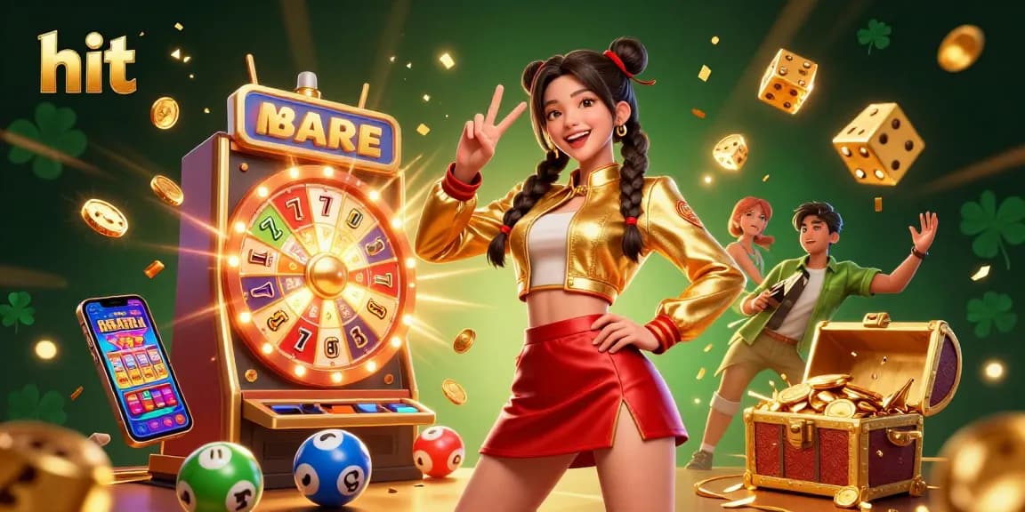 Hit interactive gaming experience in a vibrant 3D casino scene with exciting jackpots and colorful elements.
