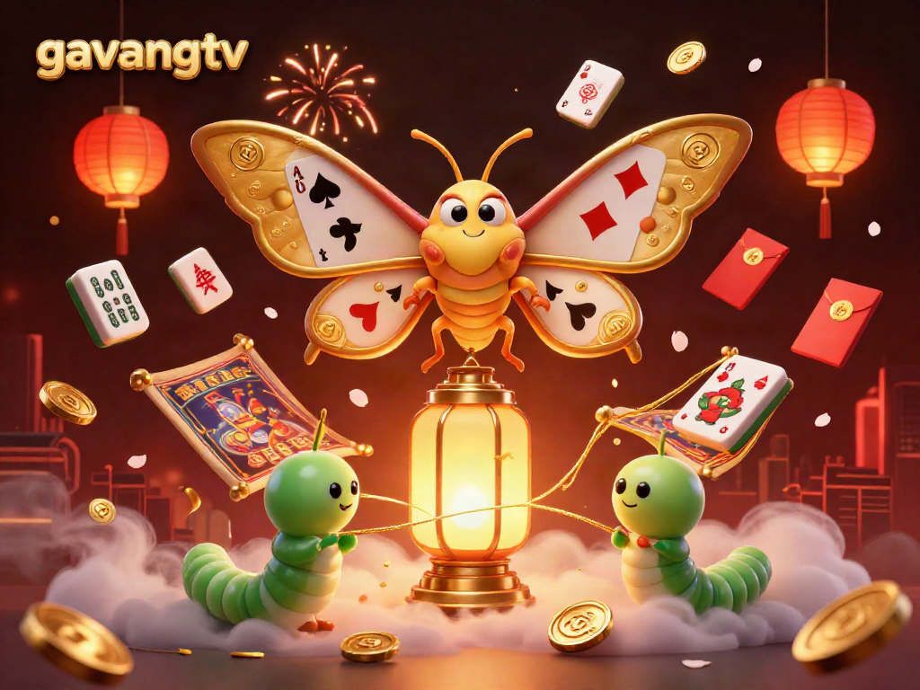Experience thrilling moments with gavangtv in a vibrant casino scene featuring colorful characters and festive elements.