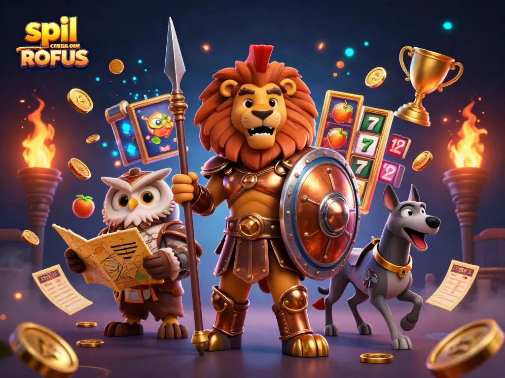 Engage in spil casino uden om ROFUS with our dynamic 3D illustration showcasing thrilling jackpot opportunities.
