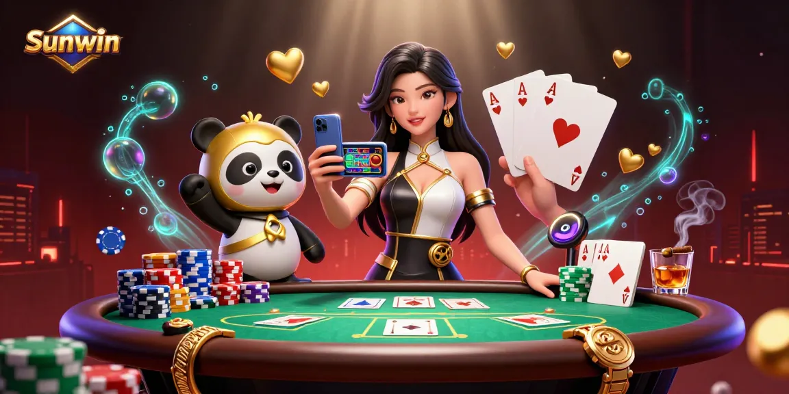 Sunwin players engaging with a vibrant online casino game, enjoying a thrilling gaming experience.