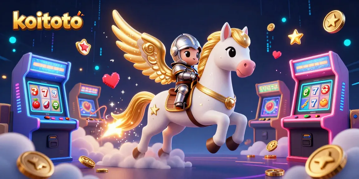 Koitoto takes you on a thrilling ride through a vibrant 3D casino universe filled with arcade machines and dynamic game elements.