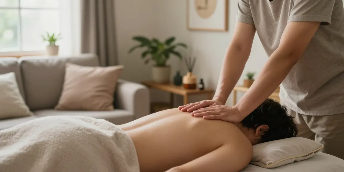 Experience premium 성동구출장안마 services in a tranquil home setting, highlighting relaxation and professional massage therapy.