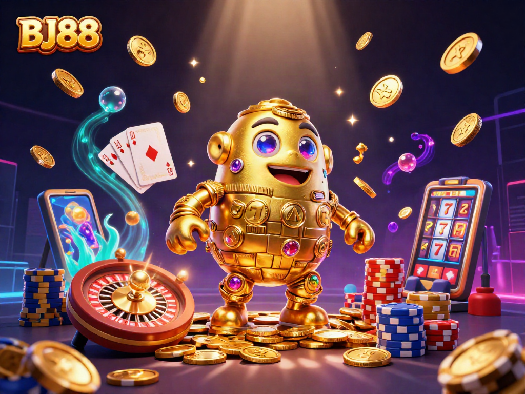 Experience thrilling gameplay at BJ88, where vibrant slots and elegant casino elements collide.