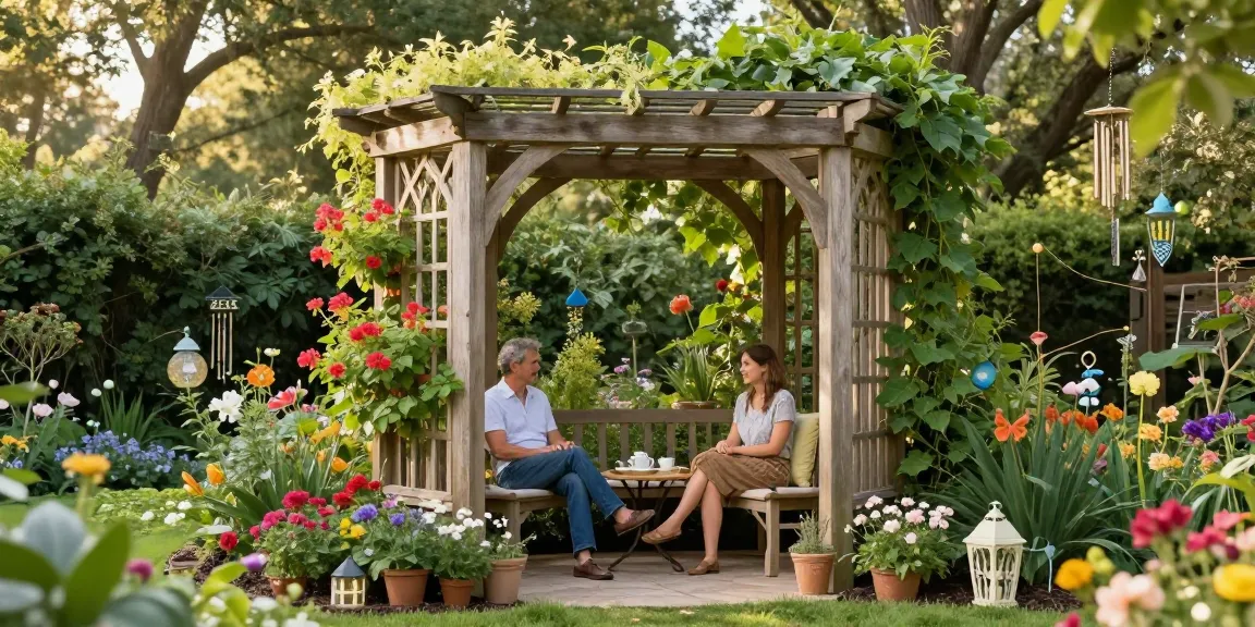 Zest garden arbours offering serene relaxation in a beautifully landscaped garden.