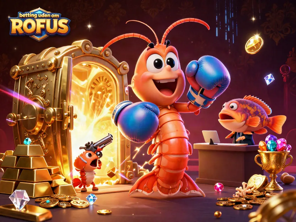 Engage in thrilling betting uden om ROFUS with vibrant 3D illustration of playful marine characters.