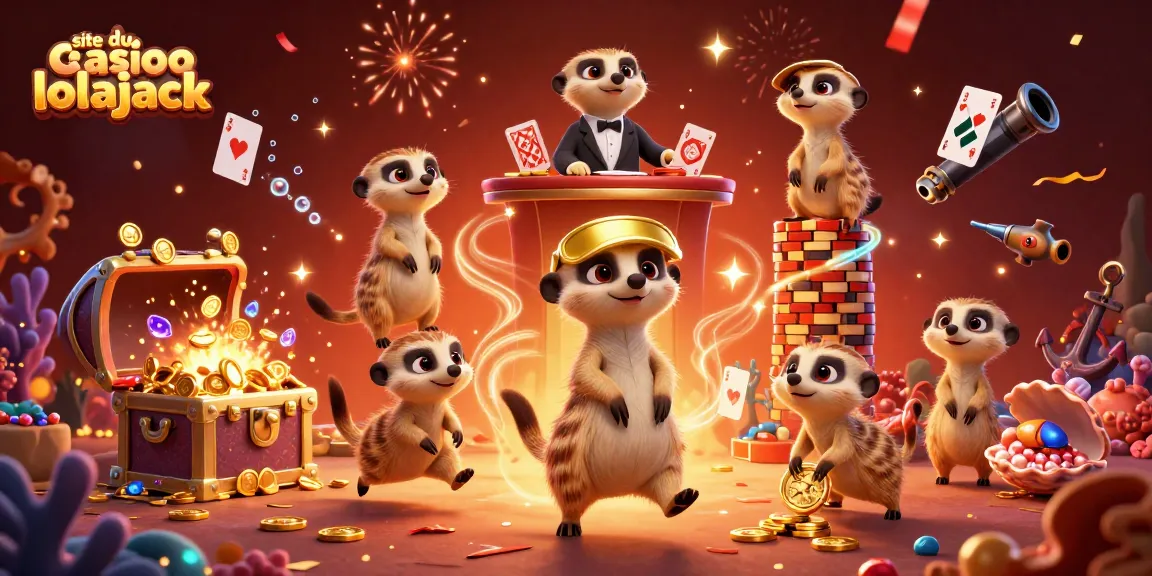 Join the excitement at site du casino lolajack with lively meerkats managing a vibrant casino scene.