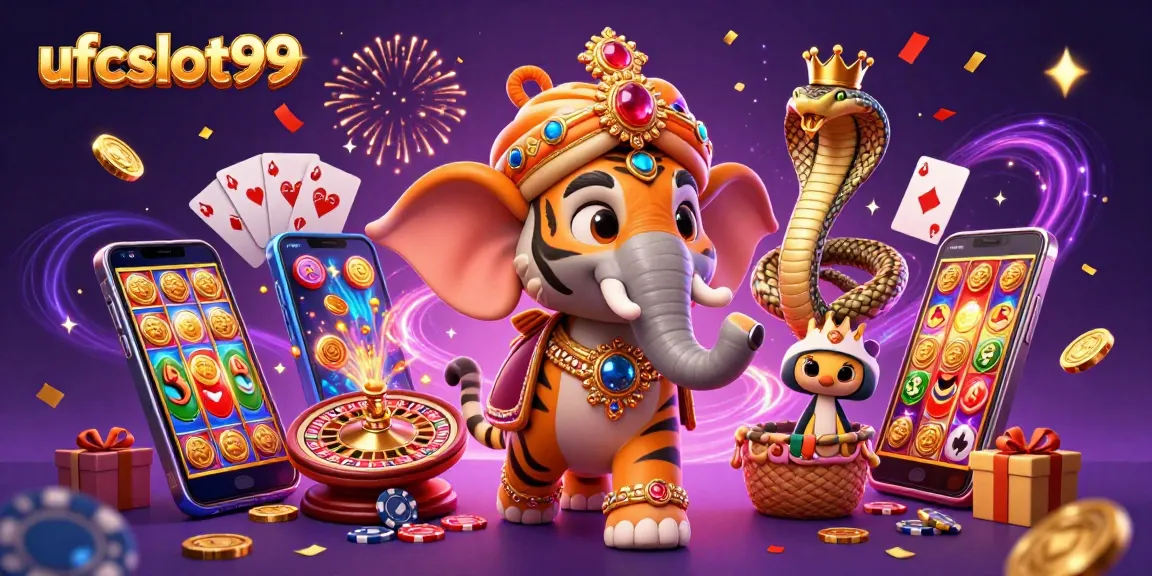 Spin and win with ufcslot99's exciting slot games depicted in a rich 3D illustration.