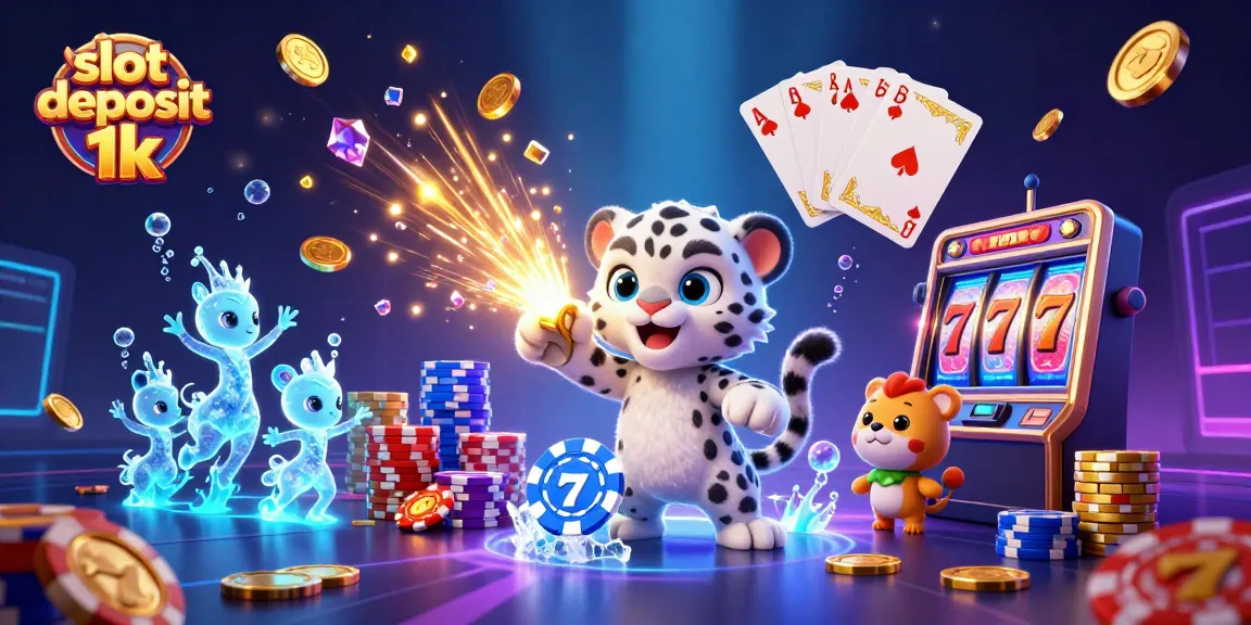 Engage with slot deposit 1k excitement through vibrant casino illustration bursting with energy.