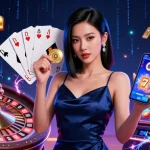 Engage with thrilling gameplay on bl555on com featuring a confident elegance in a casino setting.