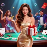 Indulge in TK11's thrilling casino atmosphere with a stunning Asian woman amid poker chips and games.
