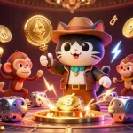 Engage with Kèo nhà cái through a vibrant 3D illustration showcasing a cartoon archaeologist cat discovering a casino artifact.