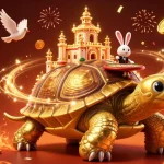 Experience the thrill of hit club gaming with a vibrant golden tortoise casino illustration full of excitement.