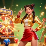 Hit interactive gaming experience in a vibrant 3D casino scene with exciting jackpots and colorful elements.