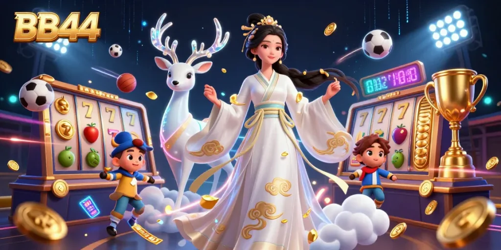 Experience the thrill of BB44 online casino with dynamic slot reels and vibrant game elements