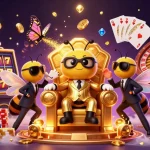 ht368 spins the reels to unleash winning moments in this vibrant casino-themed illustration.