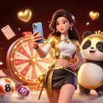 Lô Đề Online players engaging with exciting lottery games and a golden panda mascot.